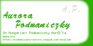 aurora podmaniczky business card